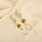 Tarang Aqua, Labradorite, and Rainbow Earrings - La Vitá Jewels