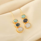 Rainbow, Labradorite, and Amazonite Earrings - La Vitá Jewels