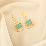 Princess Aqua and Pearl Earrings