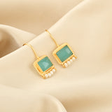 Princess Aqua and Pearl Earrings