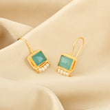Princess Aqua and Pearl Earrings