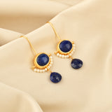 Lapis Lazuli with Natural Pearl Earrings