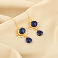 Lapis Lazuli with Natural Pearl Earrings - La Vitá Jewels