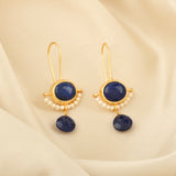 Lapis Lazuli with Natural Pearl Earrings