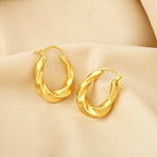 Twisted Spiral Clip-on Hoop Earrings - La Vitá Jewels