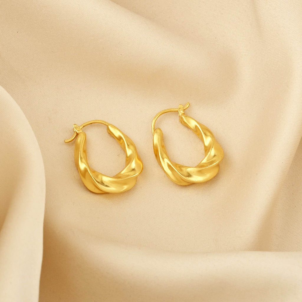 Twisted Spiral Clip-on Hoop Earrings - La Vitá Jewels