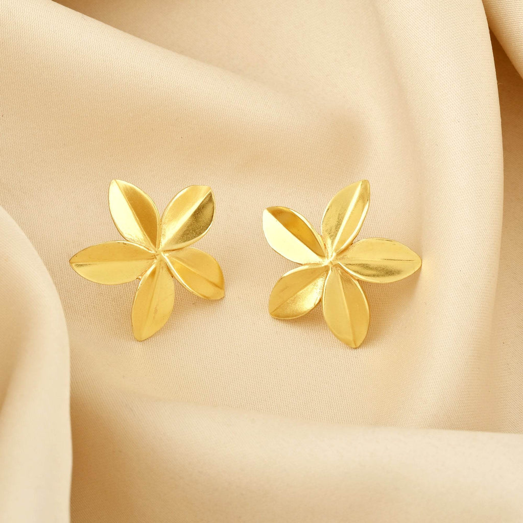 Metal Flower Stud Earrings - La Vitá Jewels