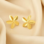 Metal Flower Stud Earrings - La Vitá Jewels