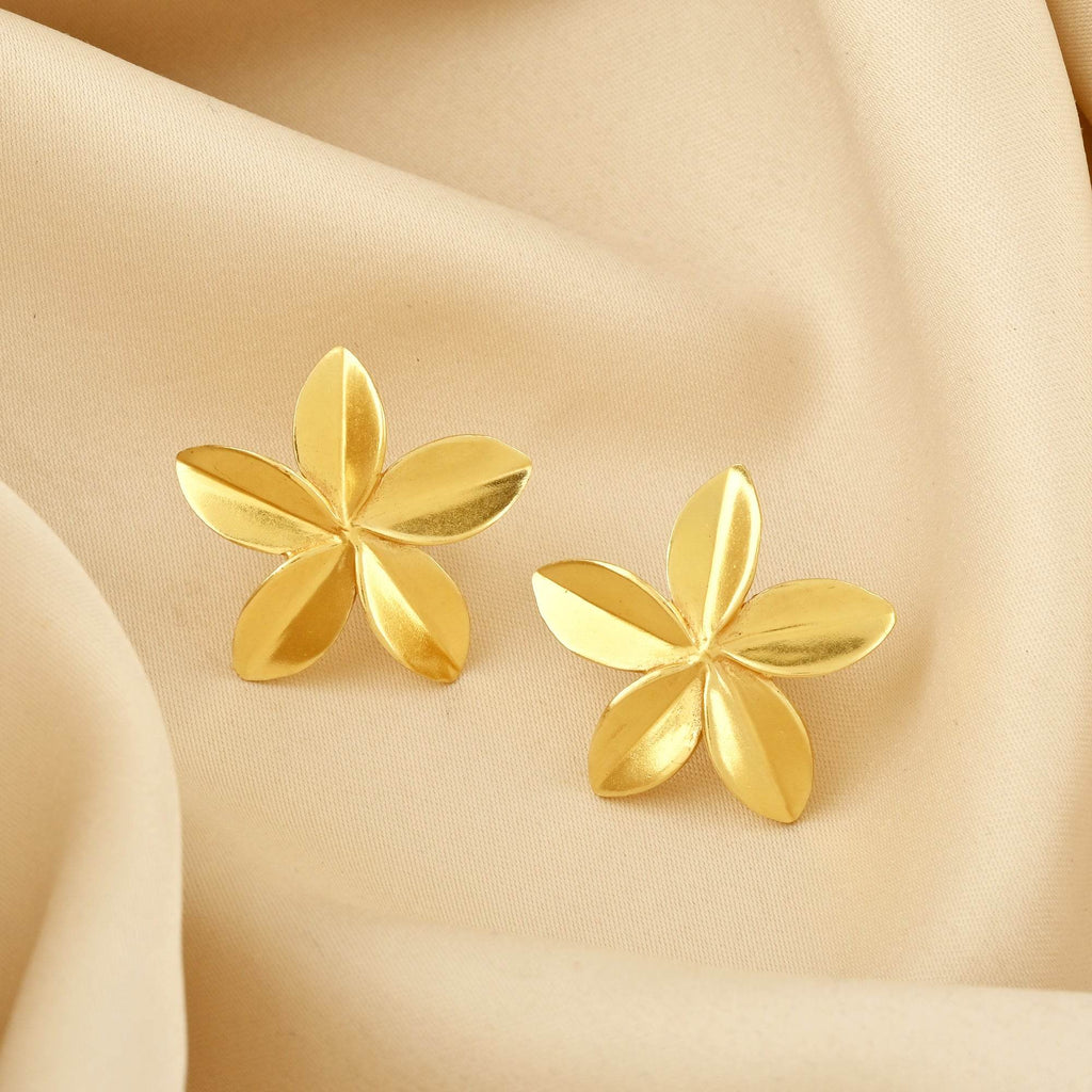 Metal Flower Stud Earrings - La Vitá Jewels
