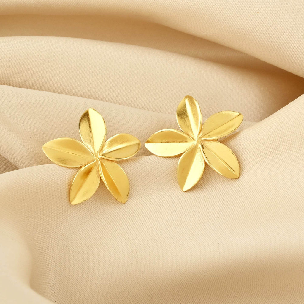 Metal Flower Stud Earrings - La Vitá Jewels