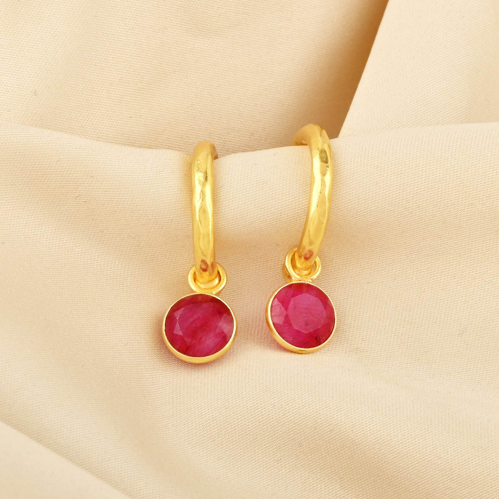 Betty Hoops Pink Quartz and Amazonite Gemstone - La Vitá Jewels
