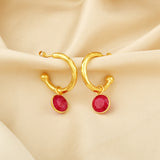 Pink Quartz Hoop Earrings