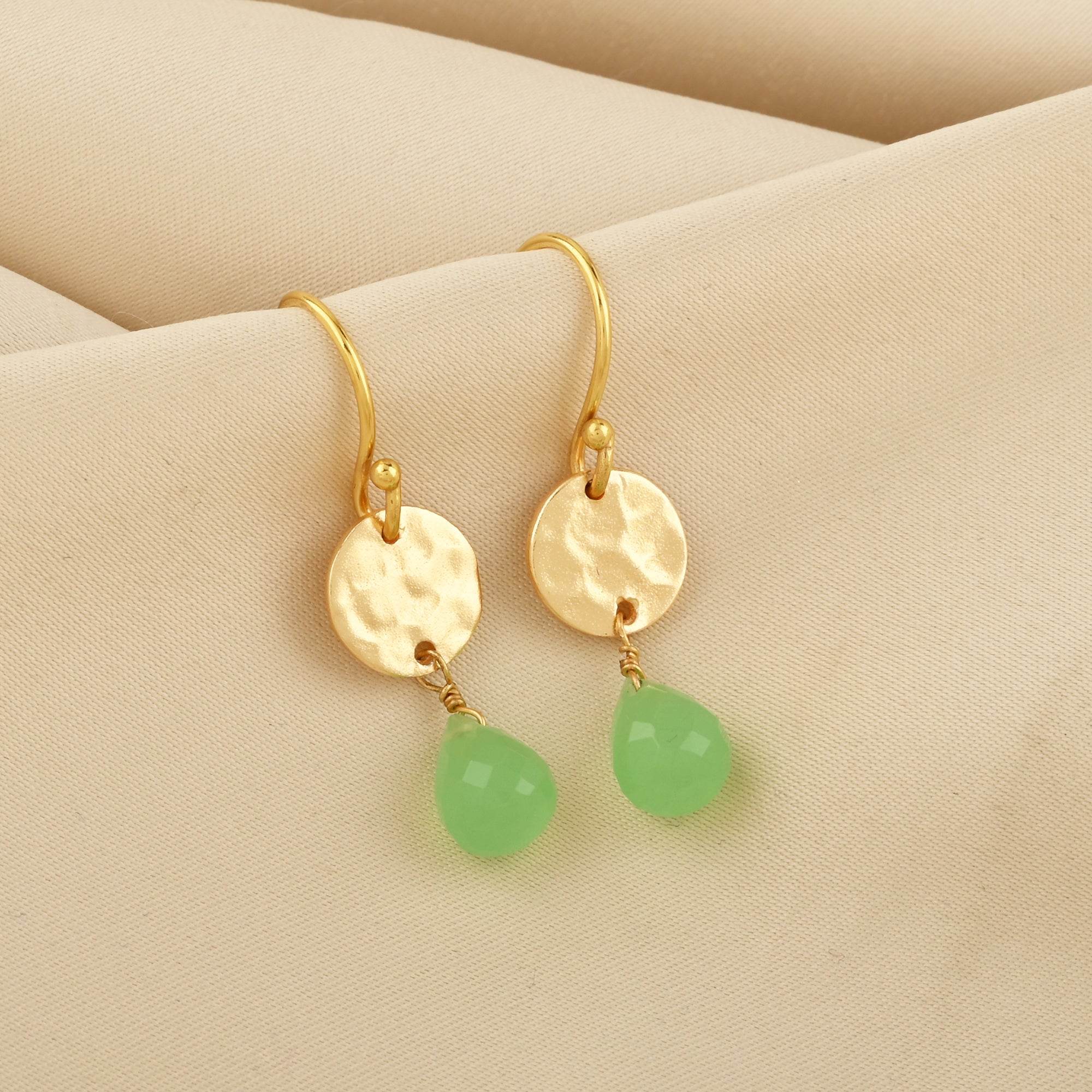 Luxe Links Chalcy Gemstone Earrings - La Vitá Jewels