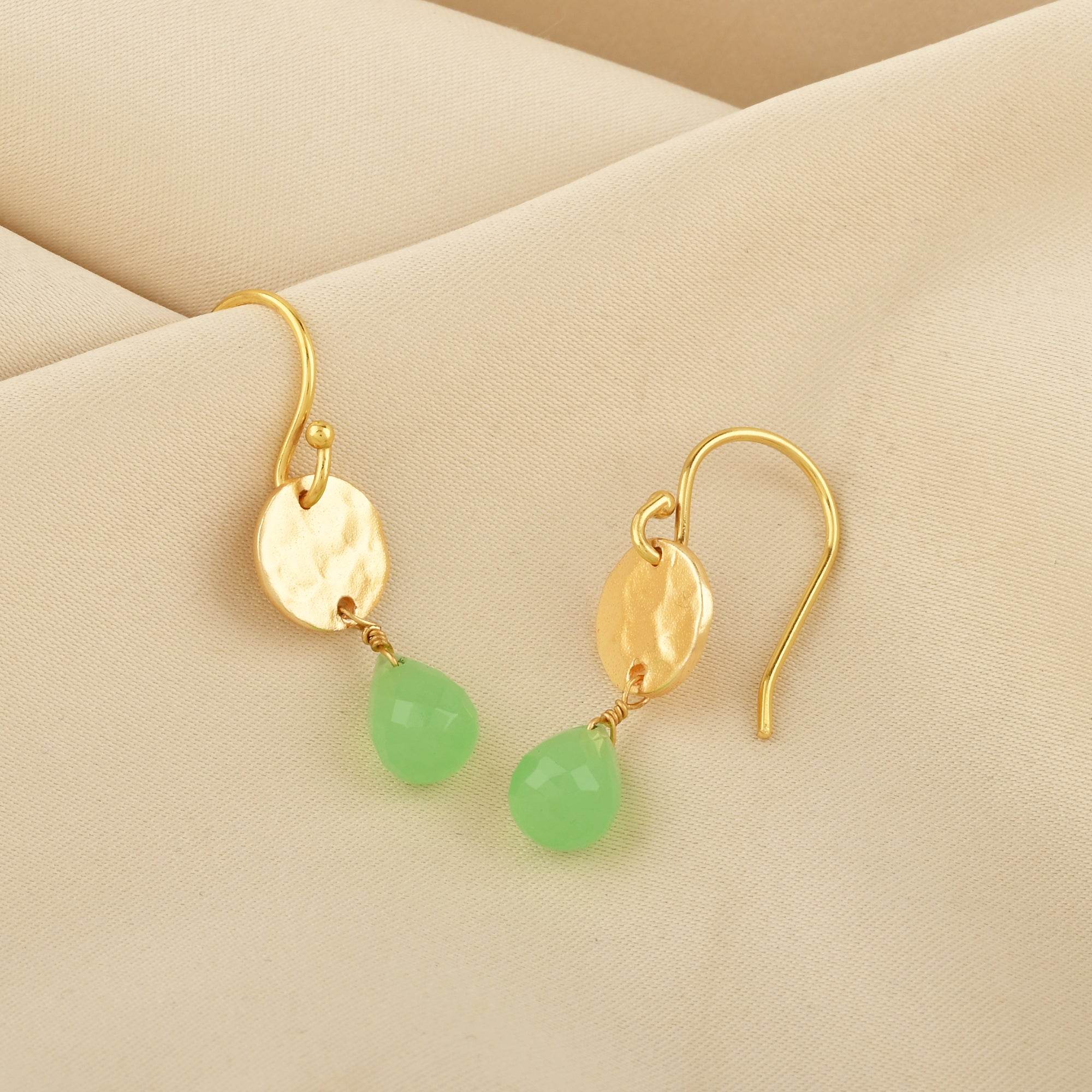 Luxe Links Chalcy Gemstone Earrings - La Vitá Jewels