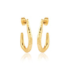 Hammered Drop shape Hoop Earrings - La Vitá Jewels