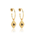 Dainty Labradorite Hoop Earrings - La Vitá Jewels