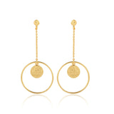 Circle shape with Hammered Disc Earrings