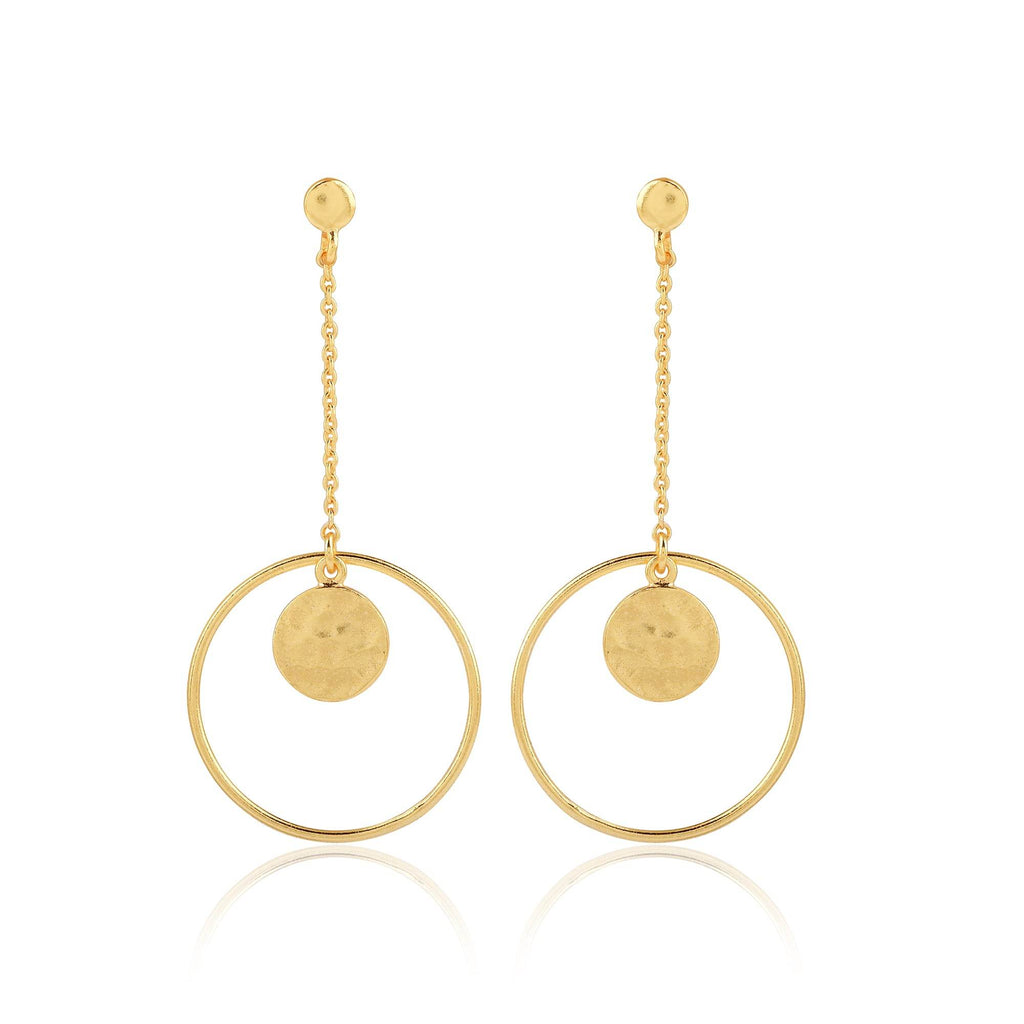 Circle Space Textured Earrings - La Vitá Jewels