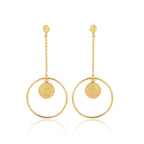 Circle Space Textured Earrings - La Vitá Jewels