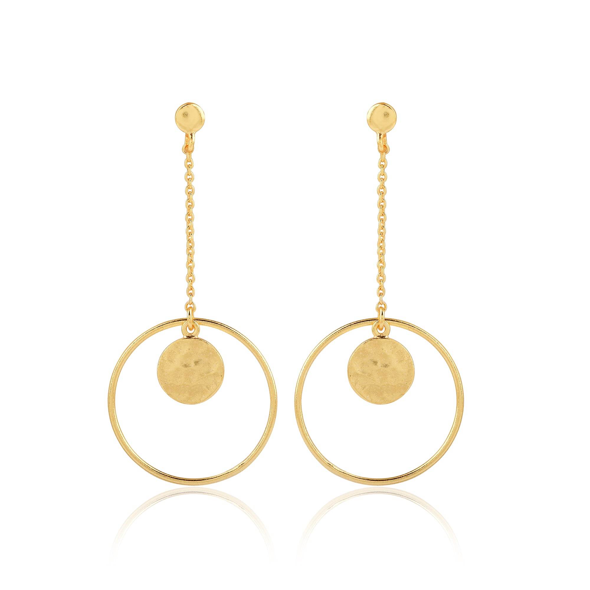Circle Space Textured Earrings - La Vitá Jewels