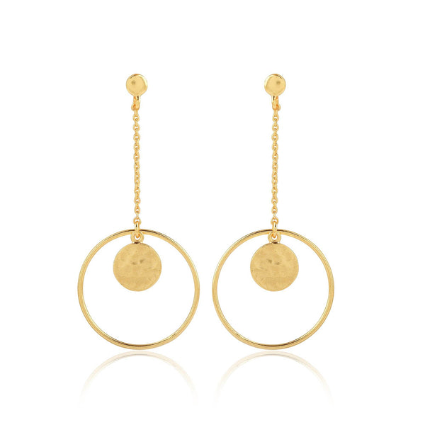 Circle Space Textured Earrings - La Vitá Jewels