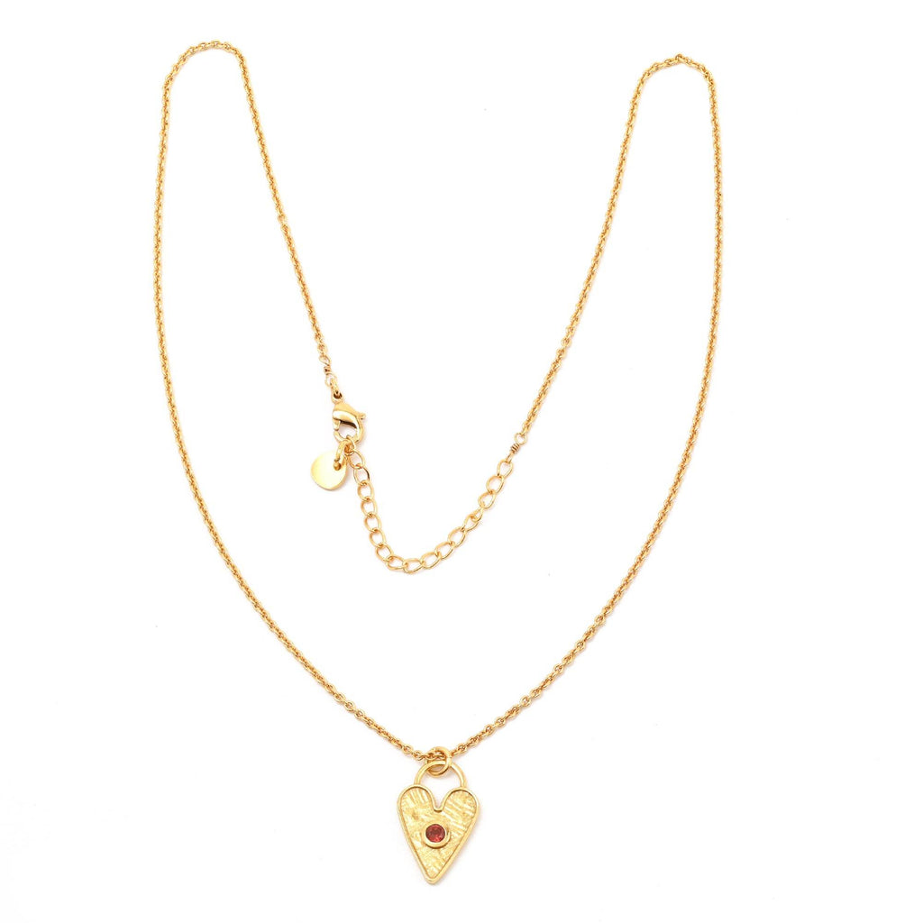 Garnet Stone Love Necklace - La Vitá Jewels
