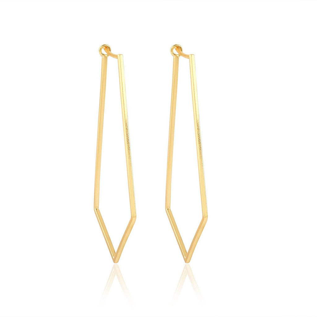 Dainty Pentagon Hoop Earrings - La Vitá Jewels