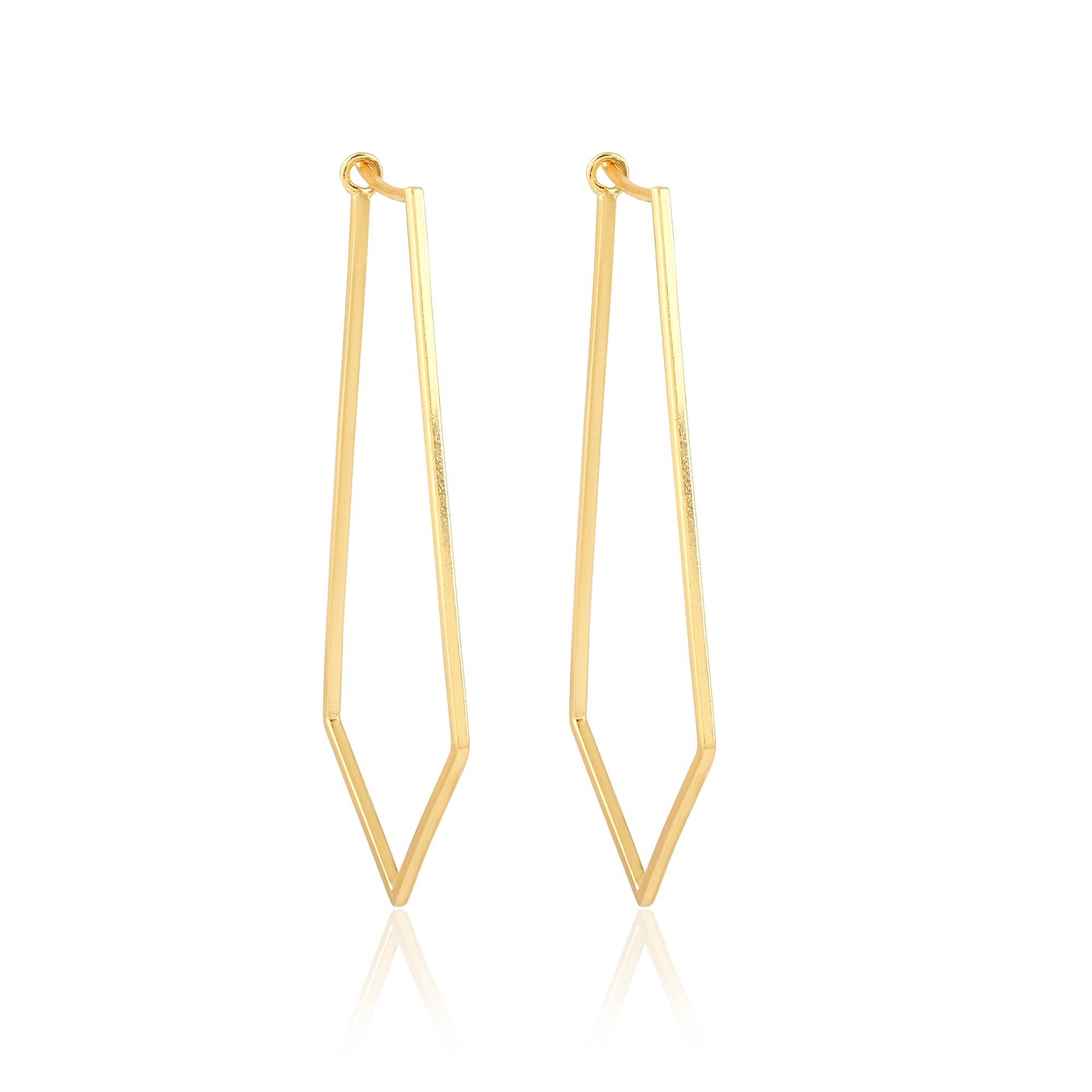 Dainty Pentagon Hoop Earrings - La Vitá Jewels