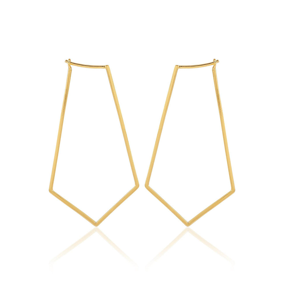 Dainty Pentagon Hoop Earrings - La Vitá Jewels