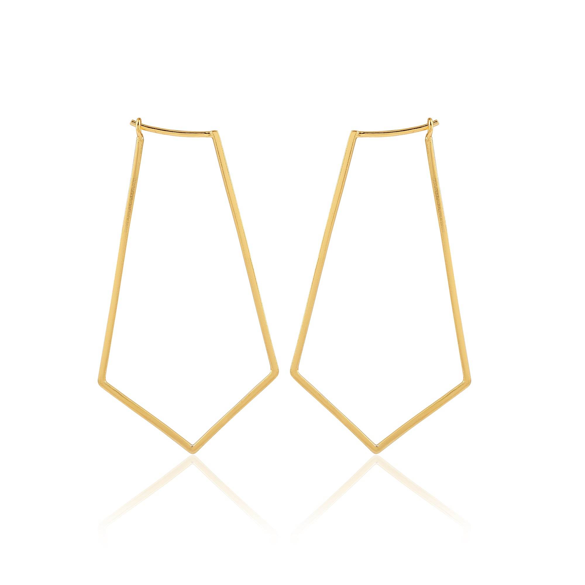 Dainty Pentagon Hoop Earrings - La Vitá Jewels