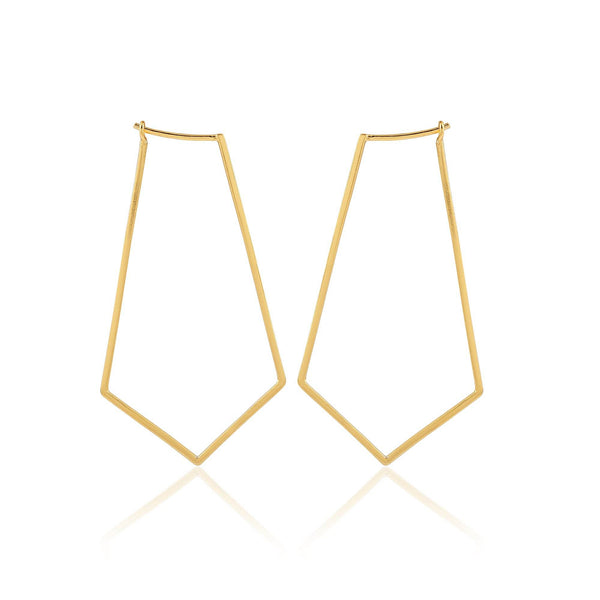 Dainty Pentagon Hoop Earrings - La Vitá Jewels