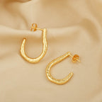 Hammered Drop shape Hoop Earrings - La Vitá Jewels