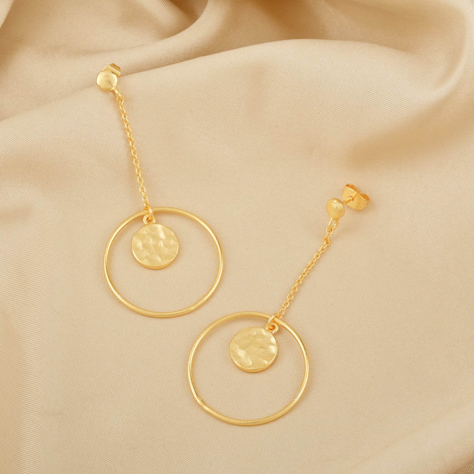 Circle Space Textured Earrings - La Vitá Jewels