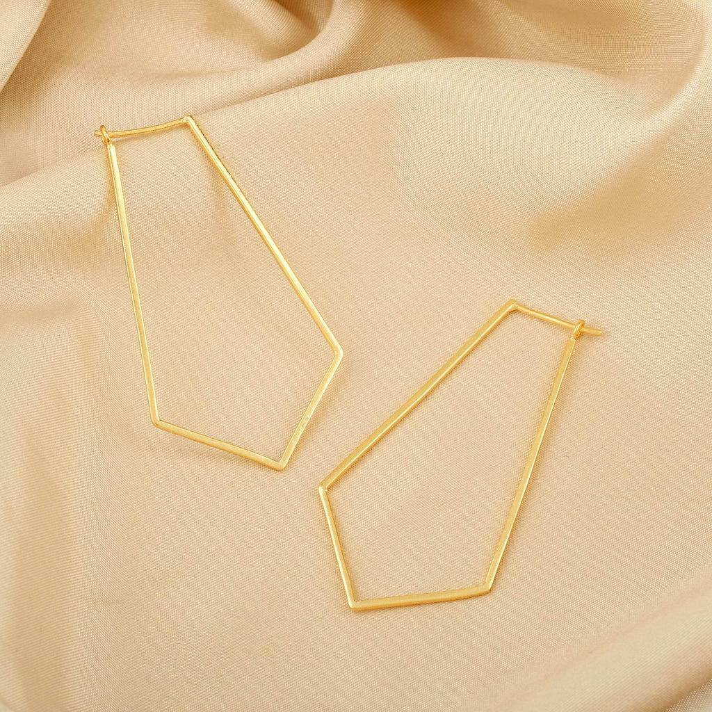 Dainty Pentagon Hoop Earrings - La Vitá Jewels