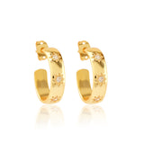 White Cubic Zirconia Dainty Hoop Earrings