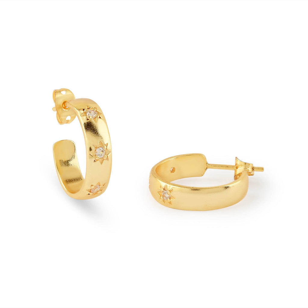 White Zircon Hoop Earrings - La Vitá Jewels