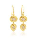 Gleaming Petals Rainbow Moonstone Earrings