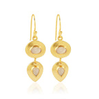 Gleaming Petals Rainbow Moonstone Earrings - La Vitá Jewels