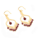 Garnet Fringe Dangle Earrings