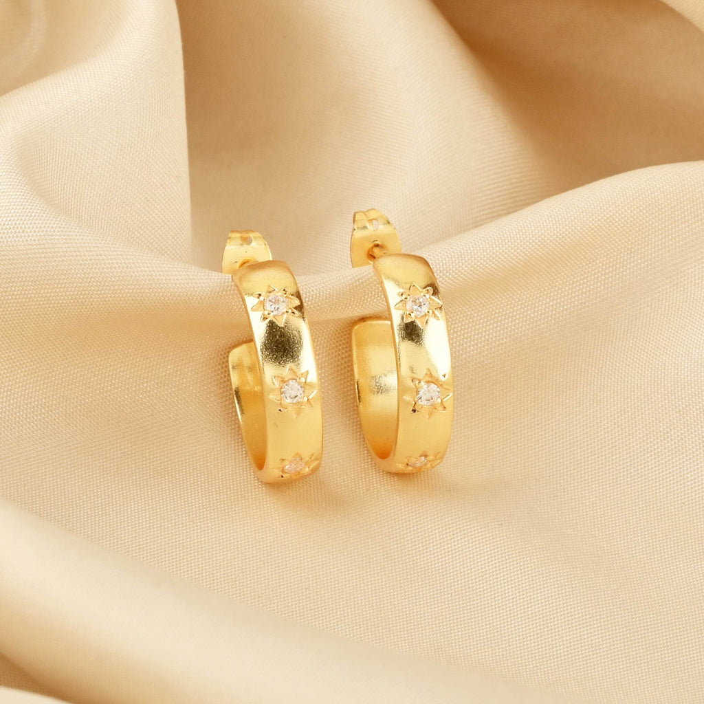 White Zircon Hoop Earrings - La Vitá Jewels