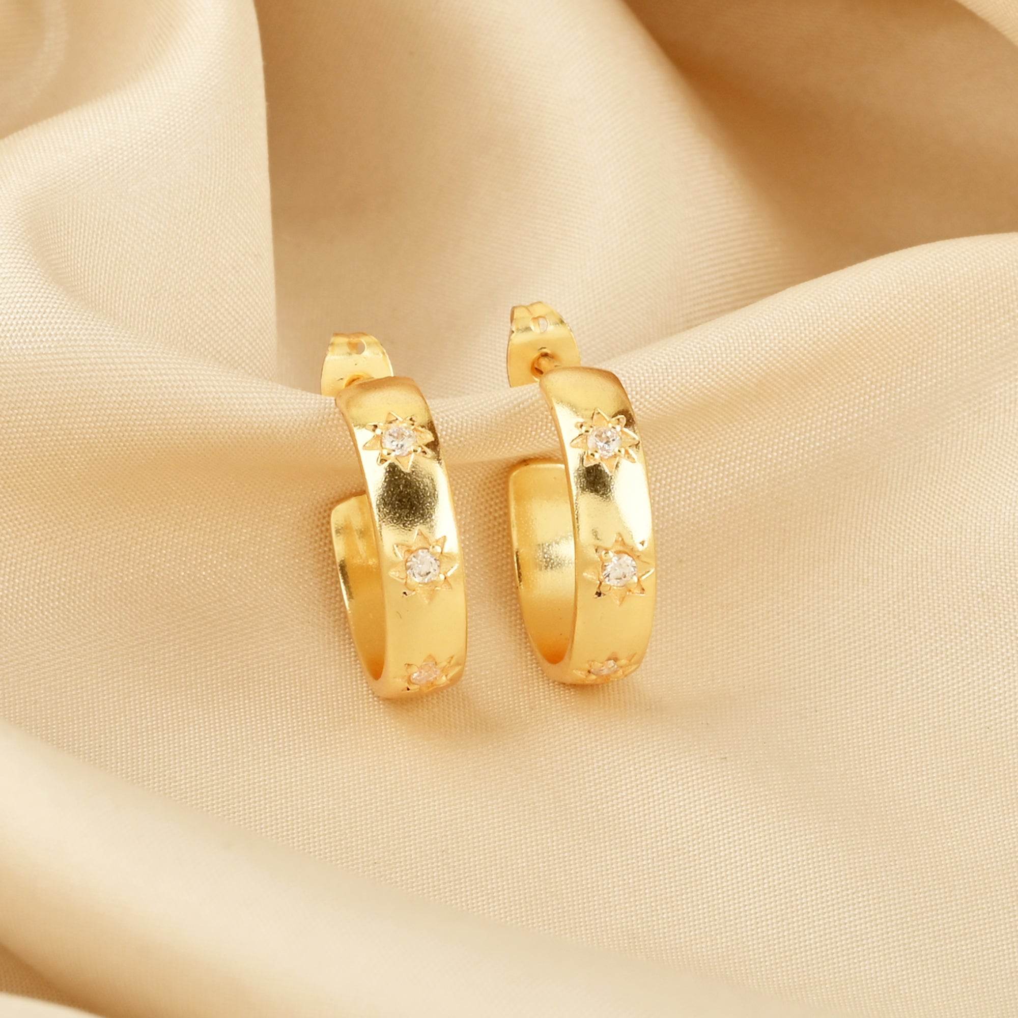 White Zircon Hoop Earrings - La Vitá Jewels