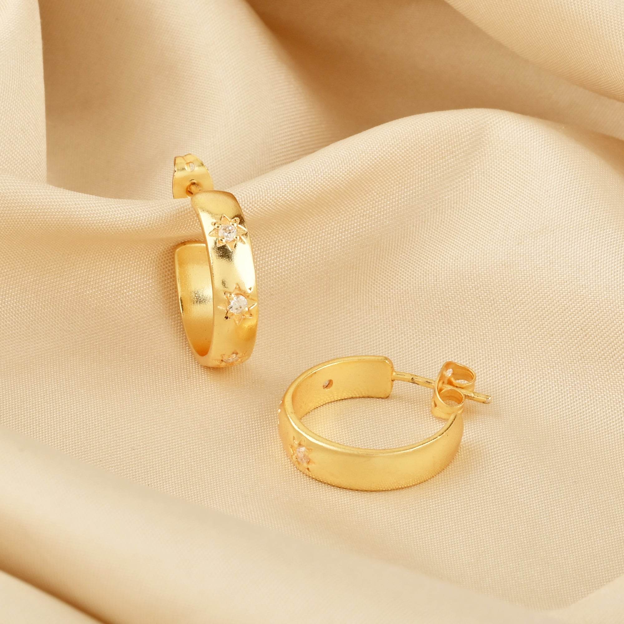 White Zircon Hoop Earrings - La Vitá Jewels