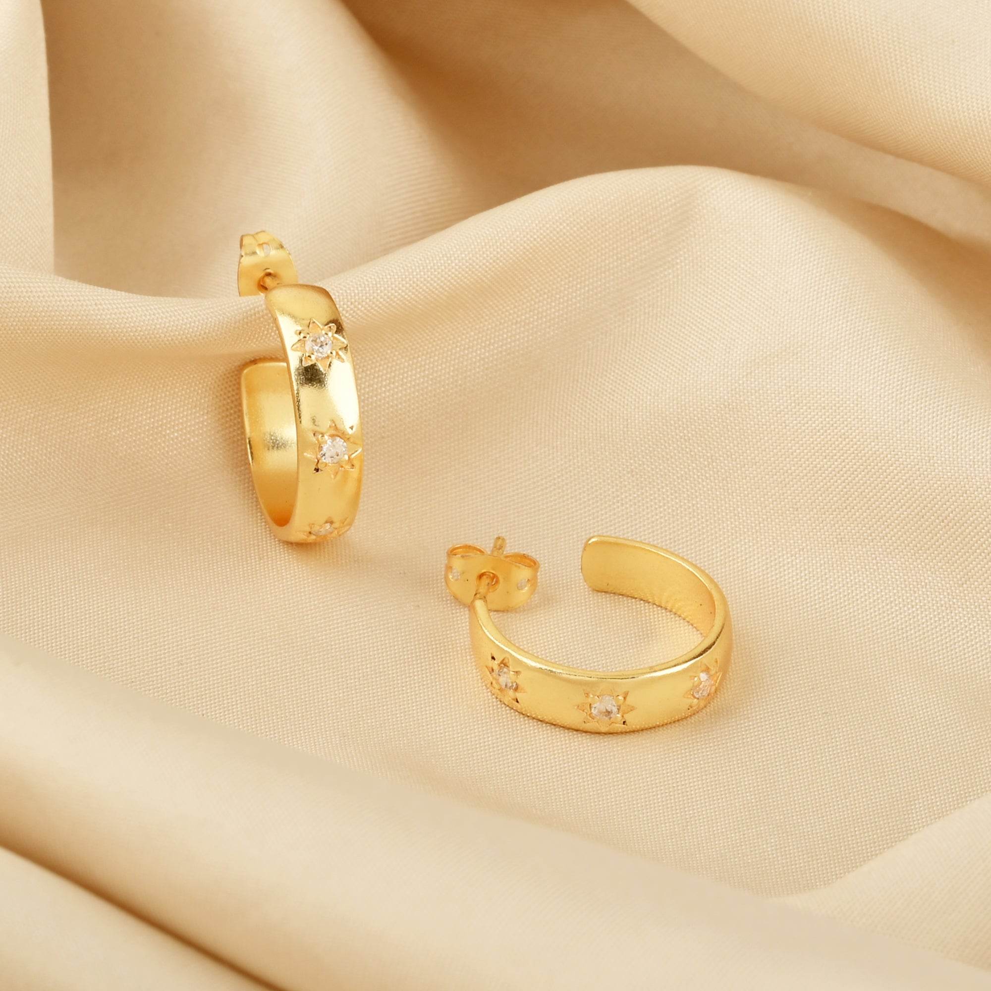 White Zircon Hoop Earrings - La Vitá Jewels