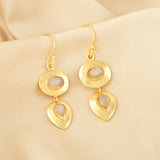 Gleaming Petals Rainbow Moonstone Earrings