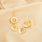 Gleaming Petals Rainbow Moonstone Earrings - La Vitá Jewels