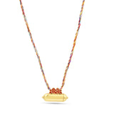 Red Enamel Openable Tabiz with Multi-Thread Necklaces