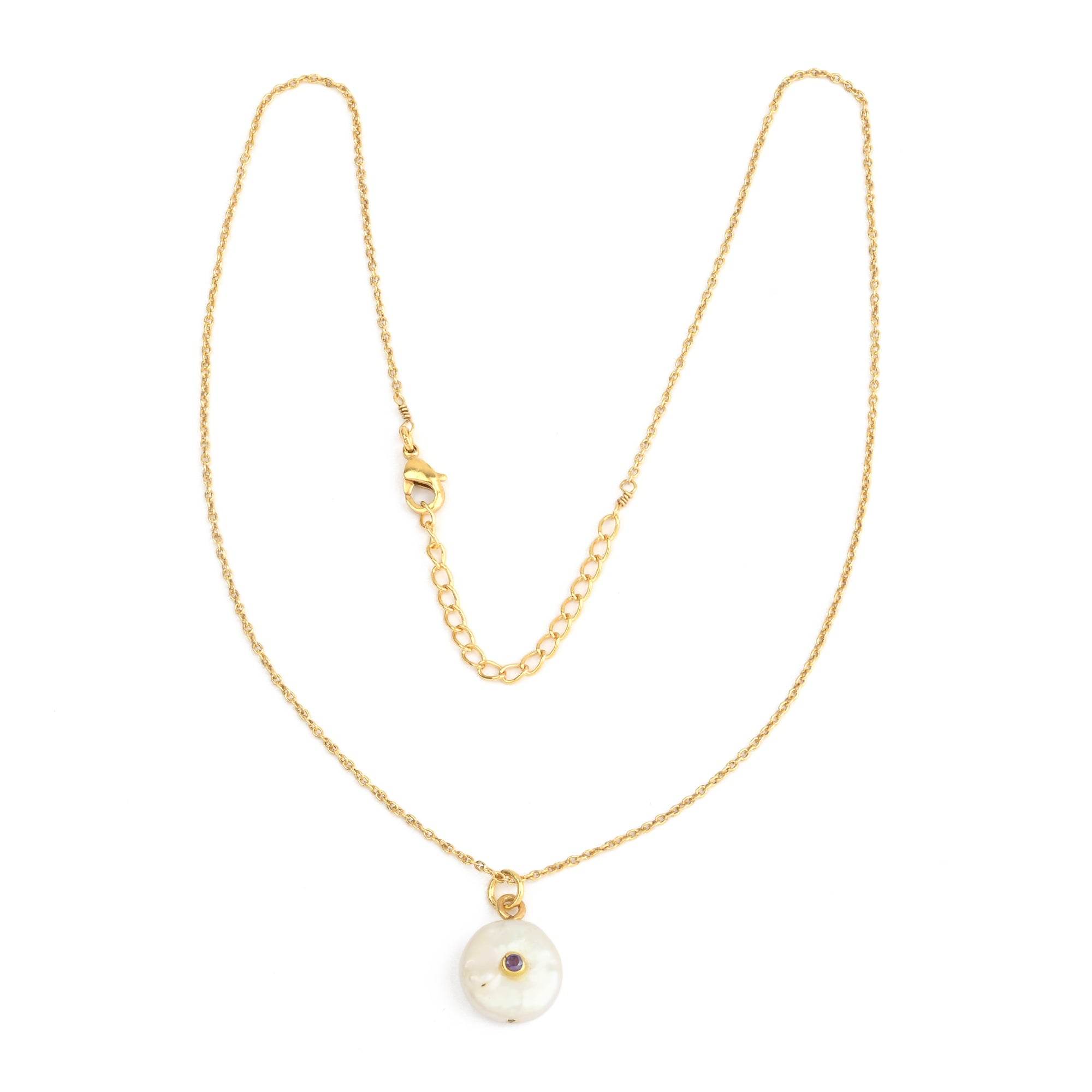 Baroque Pearl with Amethyst Gemstone Necklace - La Vitá Jewels