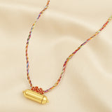 Red Enamel Openable Tabiz with Multi-Thread Necklaces