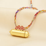 Red Enamel Openable Tabiz with Multi-Thread Necklaces