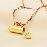 Red Enamel Openable Tabiz with Multi-Thread Necklaces